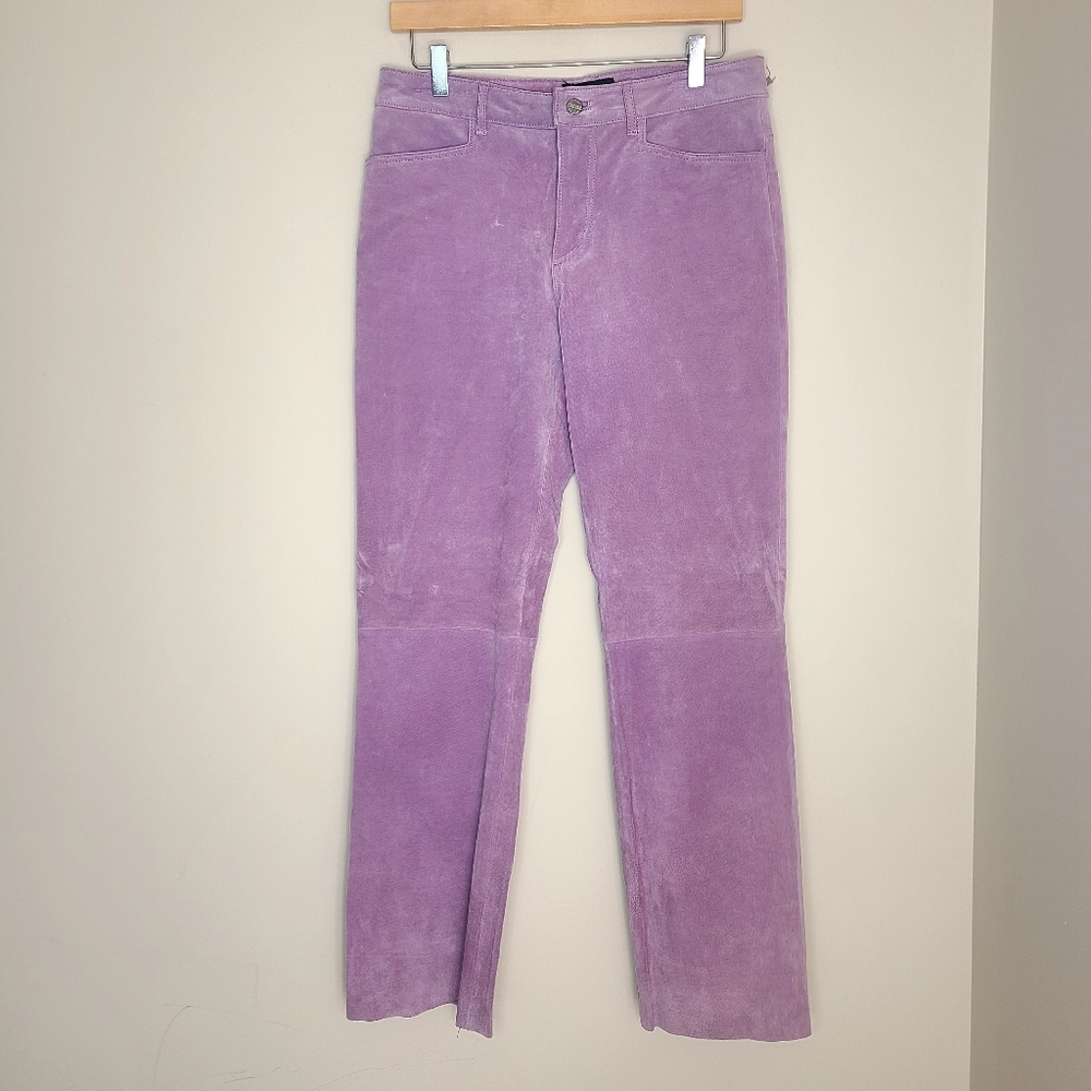Vintage Jou Jou Skins Y2K/90s Suede Leather Straight Leg Pants Size 11/12